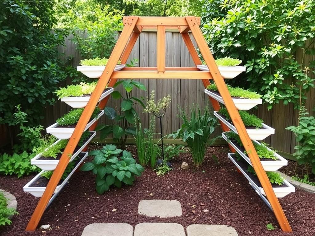A-frame vertical gutter garden structure A-frame vertical gutter garden structure