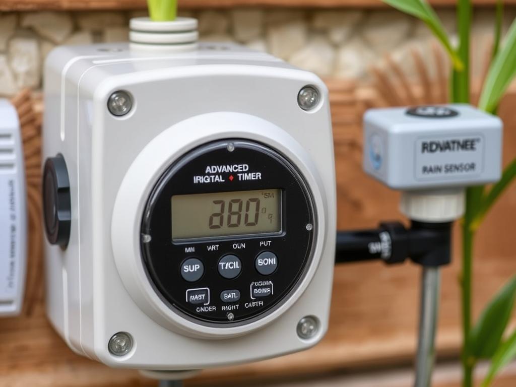 Advanced timer setup with rain sensor for drip irrigation system Advanced timer setup with rain sensor for drip irrigation system