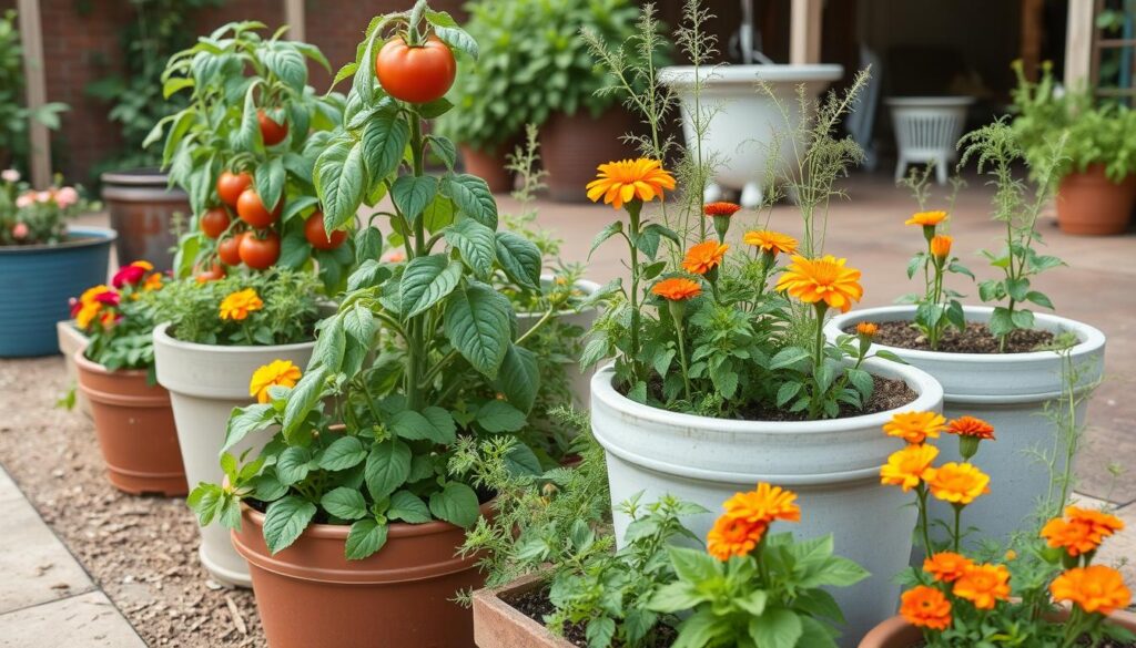 Companion planting in self-watering containers for drought-prone areas Companion planting in self-watering containers for drought-prone areas