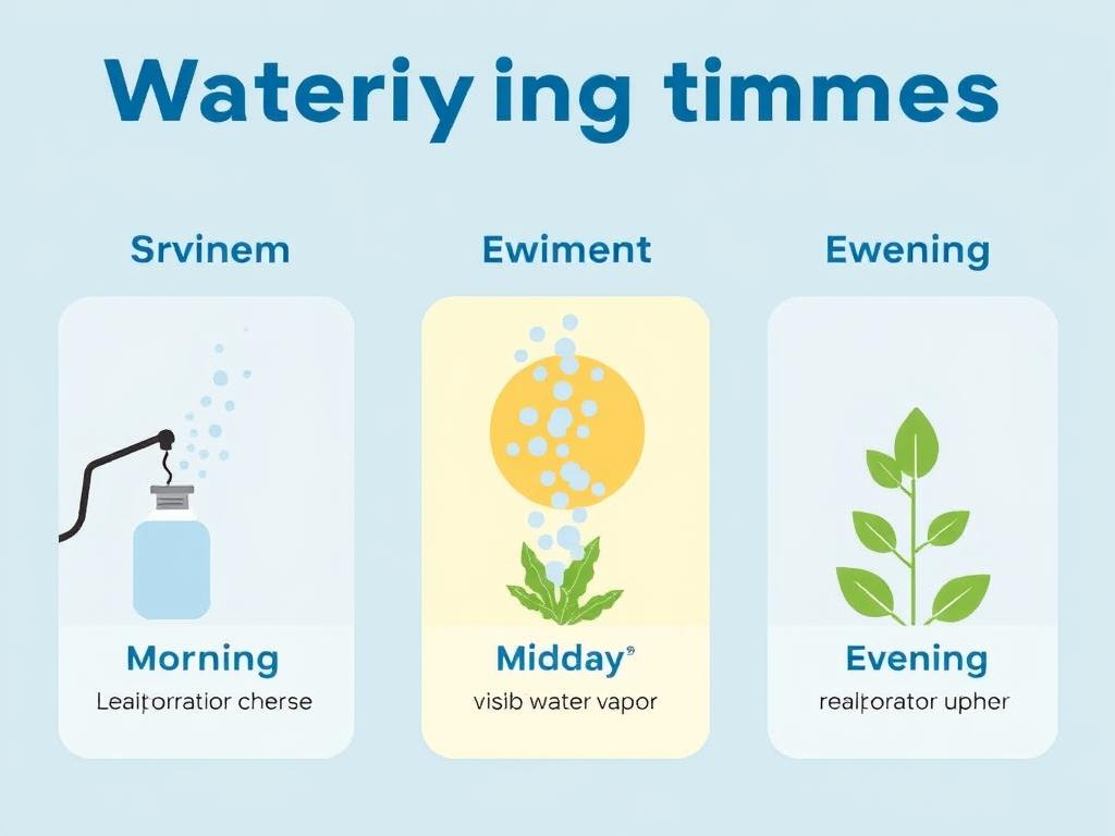 Comparison of watering times showing evaporation rates Comparison of watering times showing evaporation rates