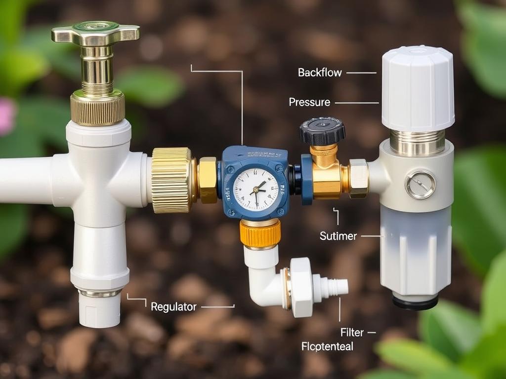 Complete faucet assembly with all components connected Complete faucet assembly with all components connected