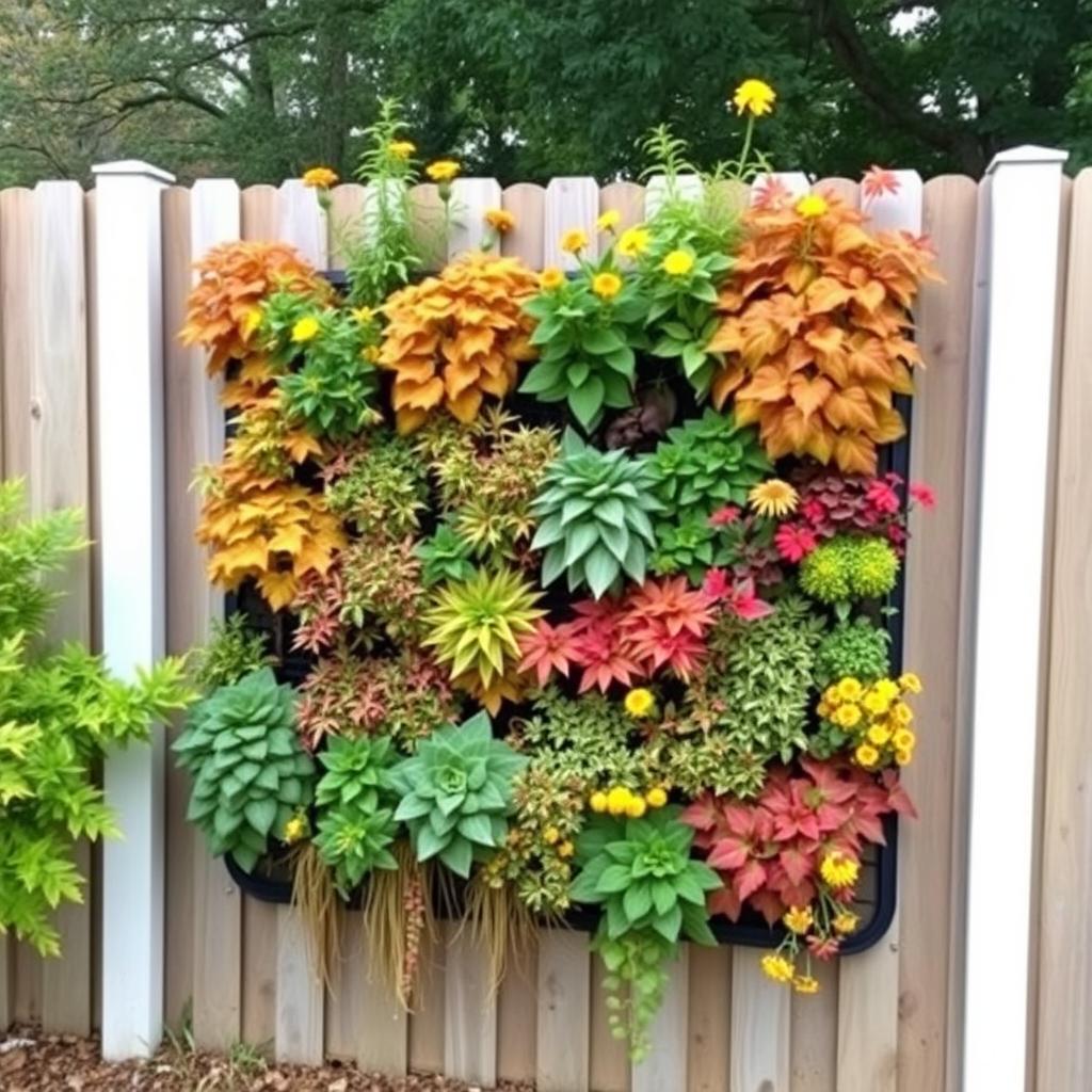 Seasonal living wall with fall colors Seasonal living wall with fall colors