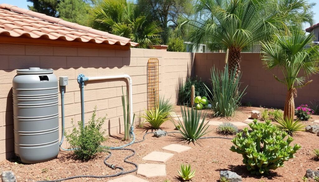 Small-scale rainwater harvesting system in a low-rainfall Arizona garden Small-scale rainwater harvesting system in a low-rainfall Arizona garden