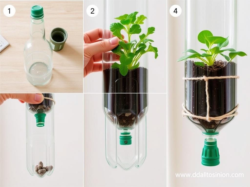 Step-by-step assembly of plastic bottle vertical garden Step-by-step assembly of plastic bottle vertical garden