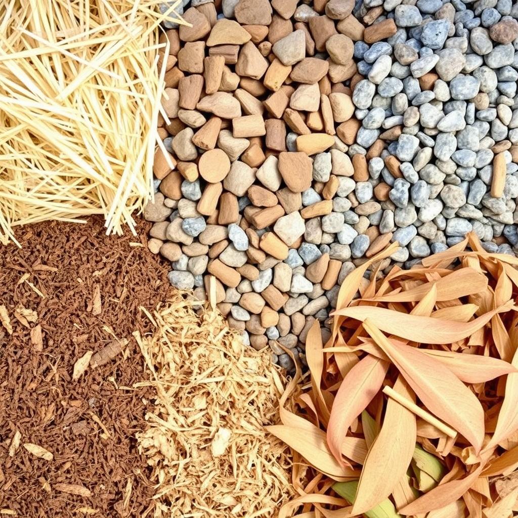 Various mulching materials for drought-resistant container gardening Various mulching materials for drought-resistant container gardening