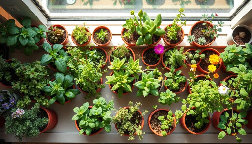 Various plants suitable for vertical garden using recycled materials Various plants suitable for vertical garden using recycled materials