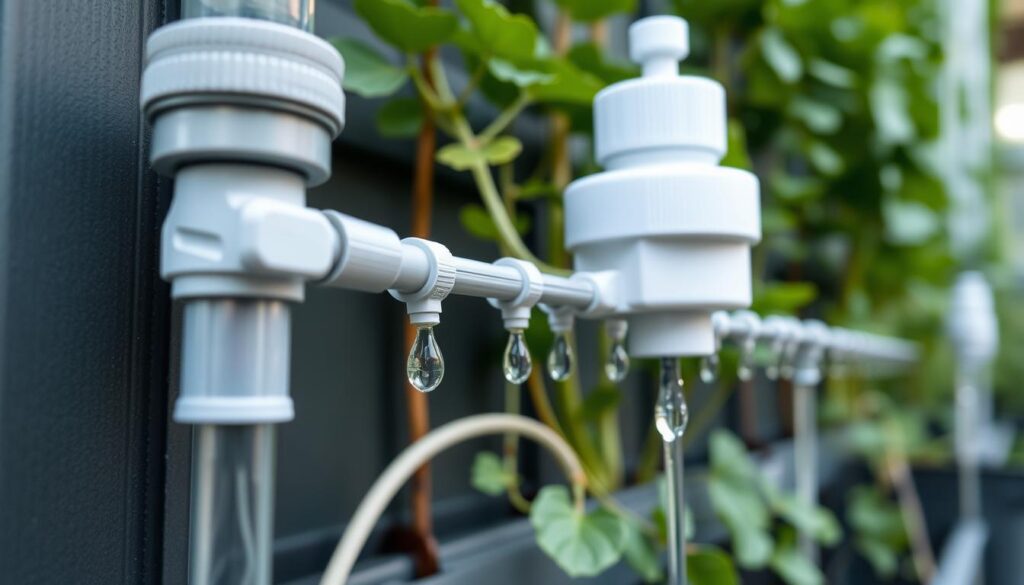 Water-efficient drip irrigation system for a vertical garden Water-efficient drip irrigation system for a vertical garden