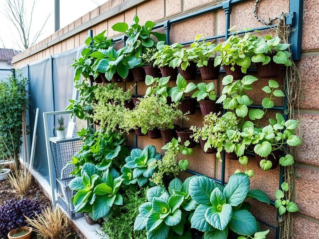 Winter vertical garden in dry climate with frost protection and cold-hardy plants Winter vertical garden in dry climate with frost protection and cold-hardy plants
